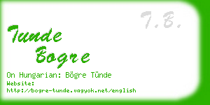 tunde bogre business card